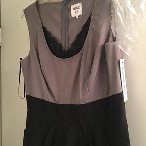 Gray and black dress